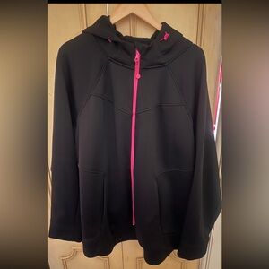 Lane Bryant Livi Active Black Jacket with Pink Zipper